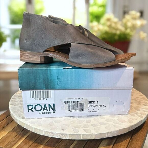 Bed Stu Betty Leather Back‑Zip Sandal Handcrafted Criss‑Cross Peep‑Toe Size 8 - Picture 4 of 16